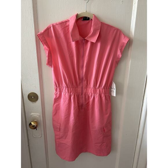 NWT Sadie x Sage Barbie Pink Cargo Style Dress With Zip Front | S - Picture 1 of 5